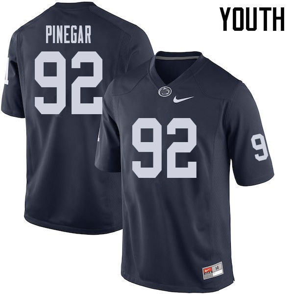 Youth #92 Jake Pinegar Penn State Nittany Lions College Football Jerseys Sale-Navy - Click Image to Close